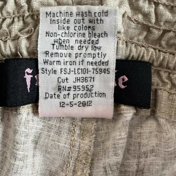 Freestyle Revolution Womens Large Linen Pants Comfort Elastic Waist Bootcut Tan - Picture 5 of 11